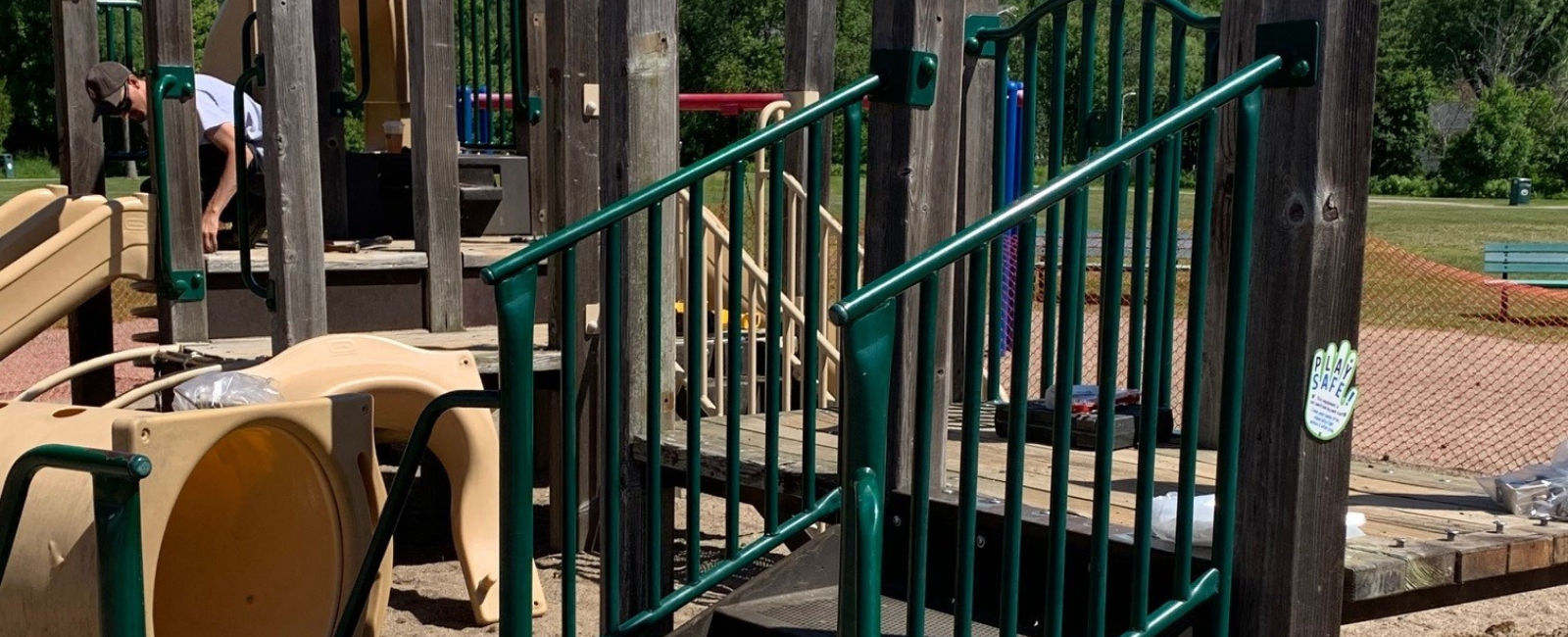 Playground equipment in Head Lake Park, Haliburton